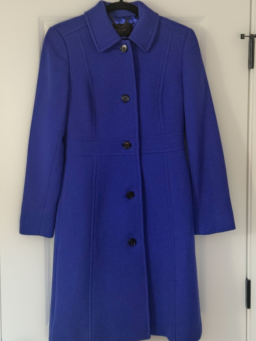 J. Crew Double Cloth Wool Blend Peacoat Cobalt Blue Size 2